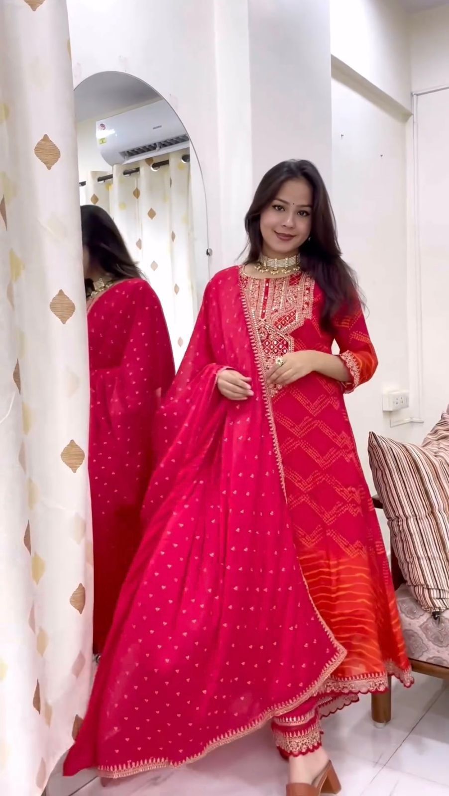 LG 1879 Sequence Mirror Work Kurti With Bottom Dupatta Wholesale Shop In Surat